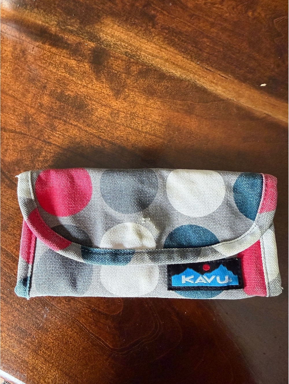 Kavu Polka Dot Trifold Wallet with Snap Closure